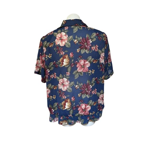 Alfred Dunner Womens 20W Sheer Floral Peplum Blouse 100% Polyester Cottagecore - Picture 8 of 9